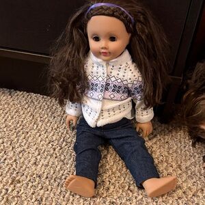 Madame Alexander Doll with White Patterned Sweater and Blue Pants